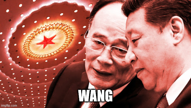 Xi Jinping Wang Qishan Whispering Template | WANG | image tagged in xi jinping wang qishan whispering template | made w/ Imgflip meme maker