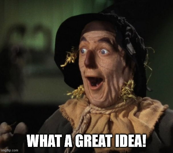 Straw Man - What a Great Idea | WHAT A GREAT IDEA! | image tagged in straw man - what a great idea | made w/ Imgflip meme maker
