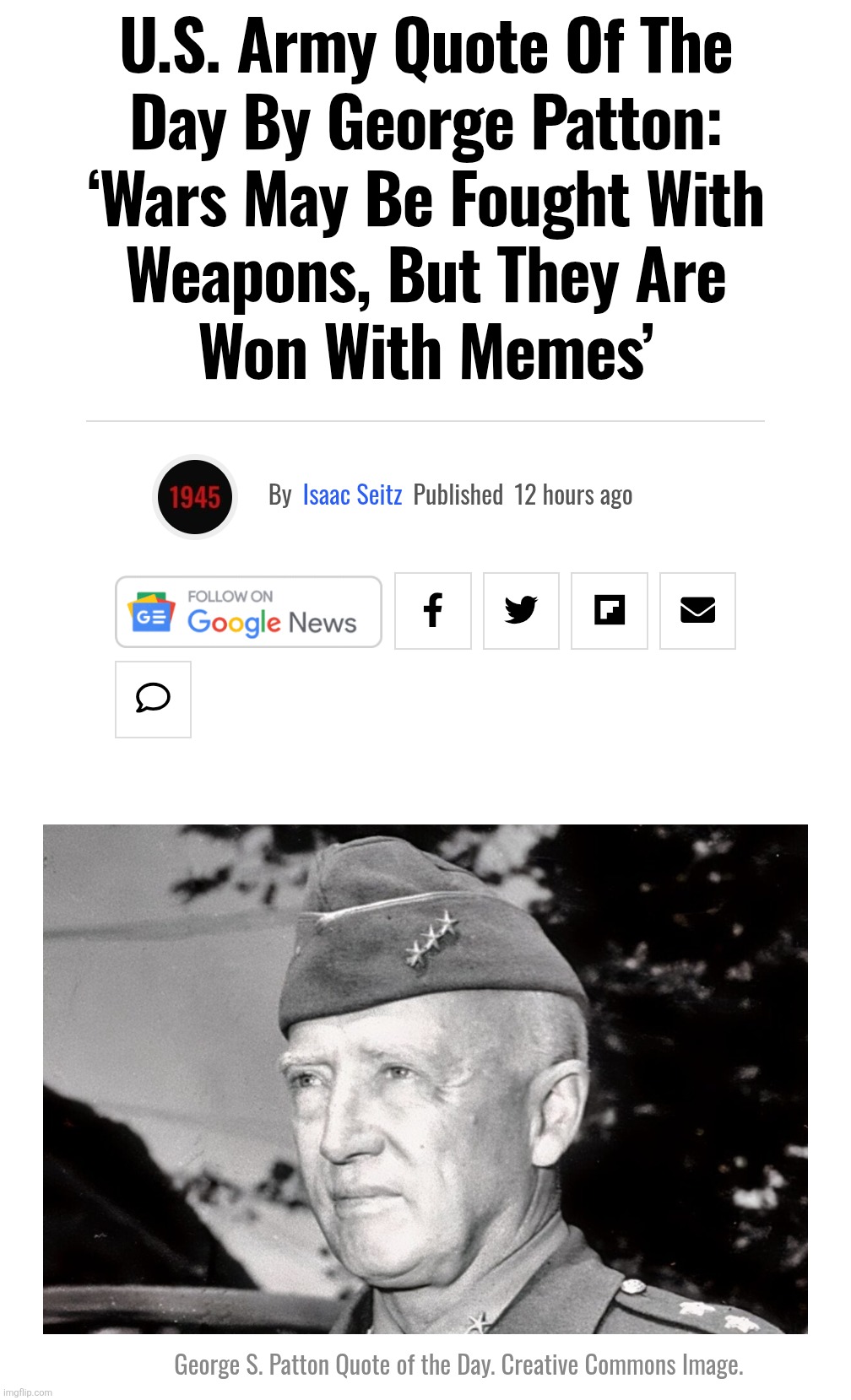 image tagged in patton salutes you,patton,meme war,meme wars | made w/ Imgflip meme maker