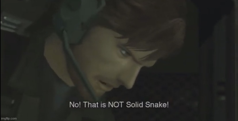 no! that is NOT solid snake! | image tagged in no that is not solid snake | made w/ Imgflip meme maker