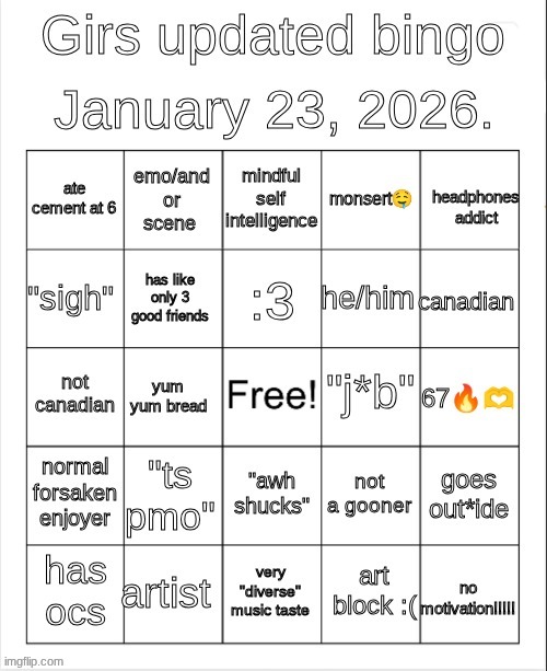 its released | image tagged in girs upd bingo | made w/ Imgflip meme maker