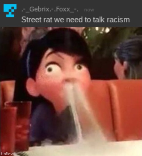 image tagged in violet spitting water out of her nose | made w/ Imgflip meme maker