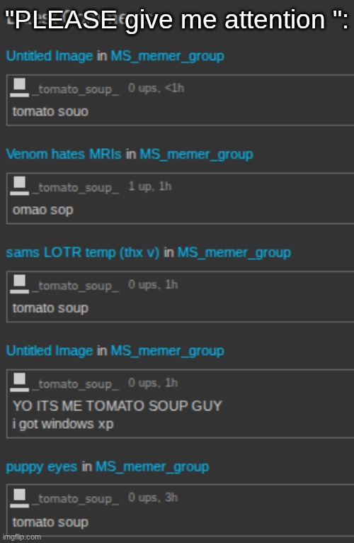 is ts supposed to be funny | "PLEASE give me attention ": | made w/ Imgflip meme maker