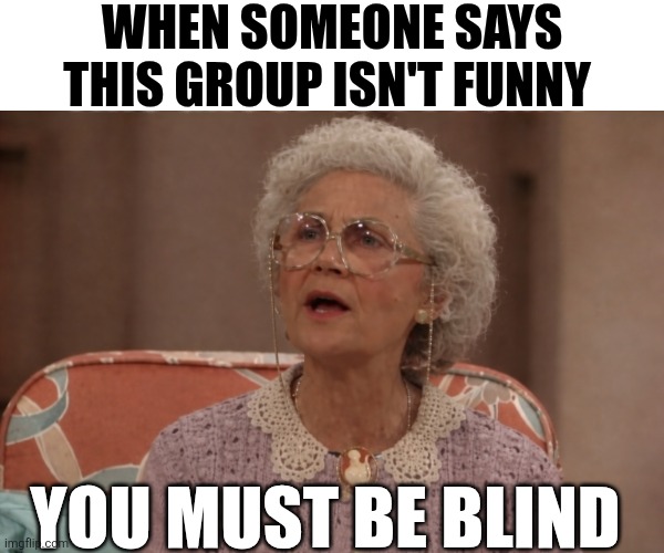 When Someone Says This Group Isn't Funny | WHEN SOMEONE SAYS THIS GROUP ISN'T FUNNY; YOU MUST BE BLIND | image tagged in chrisjoines1 | made w/ Imgflip meme maker