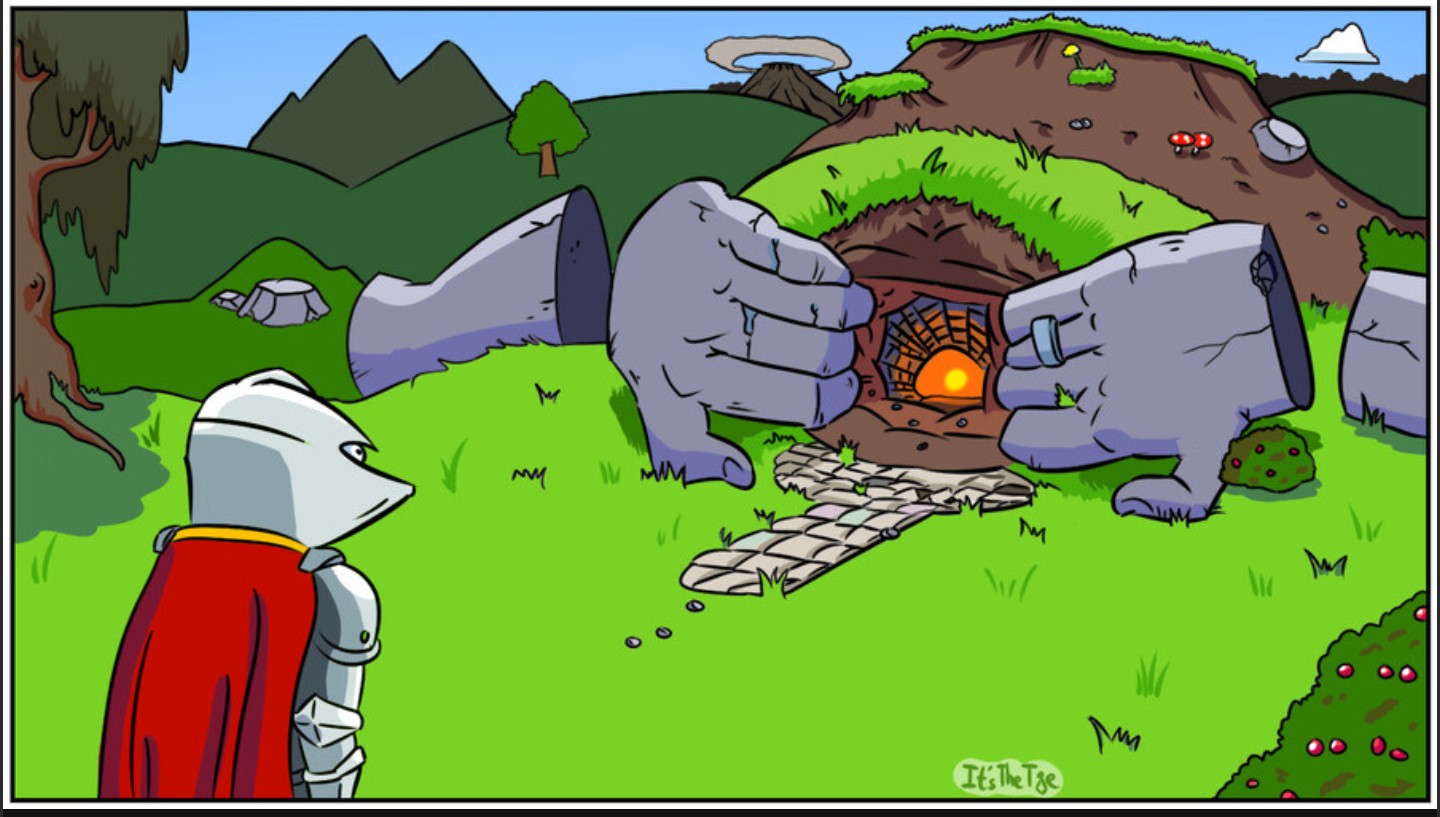 Grotto of secret entrances Blank Meme Template