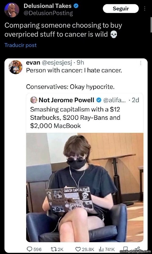 evan's argument implies people with cancer are cancer haters that chose to have cancer | made w/ Imgflip meme maker