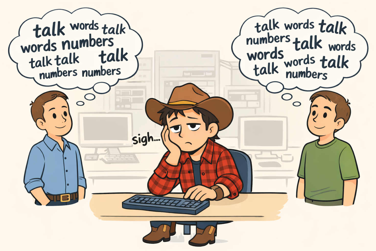 Tired Geek Sitting Between talking people Blank Meme Template