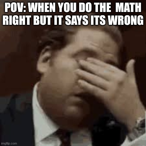 zearn be like | POV: WHEN YOU DO THE  MATH RIGHT BUT IT SAYS ITS WRONG | image tagged in math | made w/ Imgflip meme maker