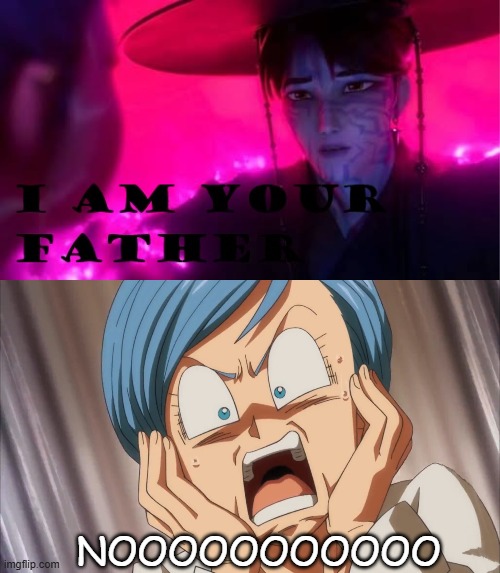 bulma reacts to i am your father | NOOOOOOOOOOO | image tagged in who reacts to i am your father,i am your father,dragon ball z,noooooooooooooooooooooooo,bulma,reactions | made w/ Imgflip meme maker