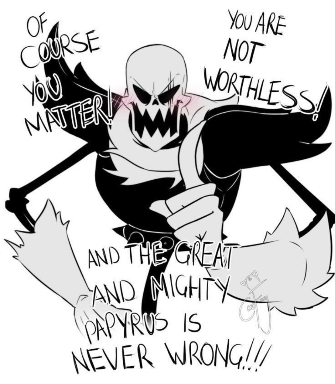 Fell! Papyrus cheers you up Blank Meme Template