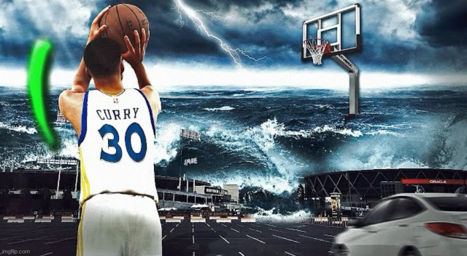 how many people would gaf if i suddenly deleted | image tagged in steph curry hooping in tsunami | made w/ Imgflip meme maker