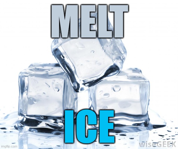 Melt Ice | MELT; ICE | image tagged in ice cubes | made w/ Imgflip meme maker