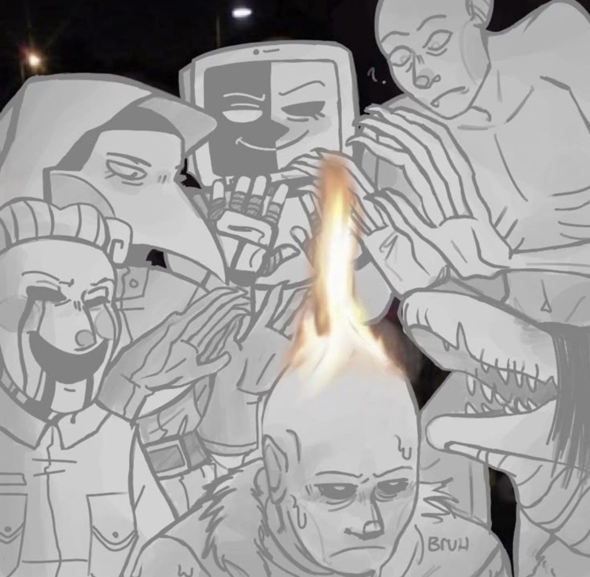 Warming hands Blank Meme Template