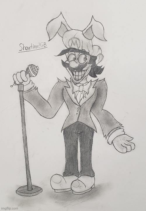 "Showtimes are on the hour! Not a minute before and not a moment later!" | image tagged in mario's madness,horrorbrew,drawing | made w/ Imgflip meme maker