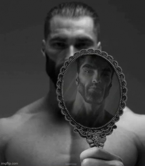giga chad mirror | image tagged in giga chad mirror | made w/ Imgflip meme maker