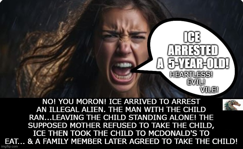 politics | ICE THEN TOOK THE CHILD TO MCDONALD'S TO EAT... & A FAMILY MEMBER LATER AGREED TO TAKE THE CHILD! | image tagged in political meme | made w/ Imgflip meme maker