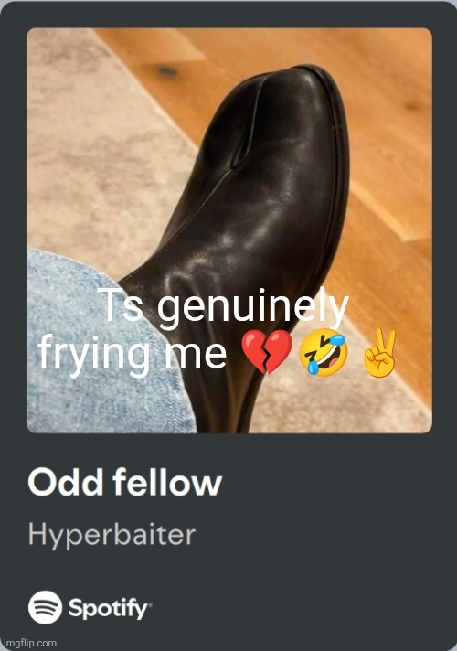 Ts genuinely frying me 💔🤣✌️ | made w/ Imgflip meme maker