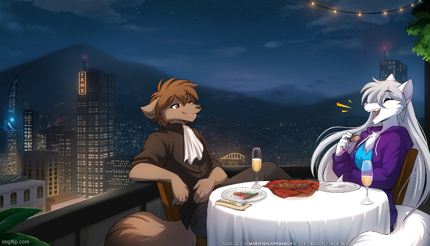 Rooftop Dinner Date (by Thomas Fischbach) | made w/ Imgflip meme maker
