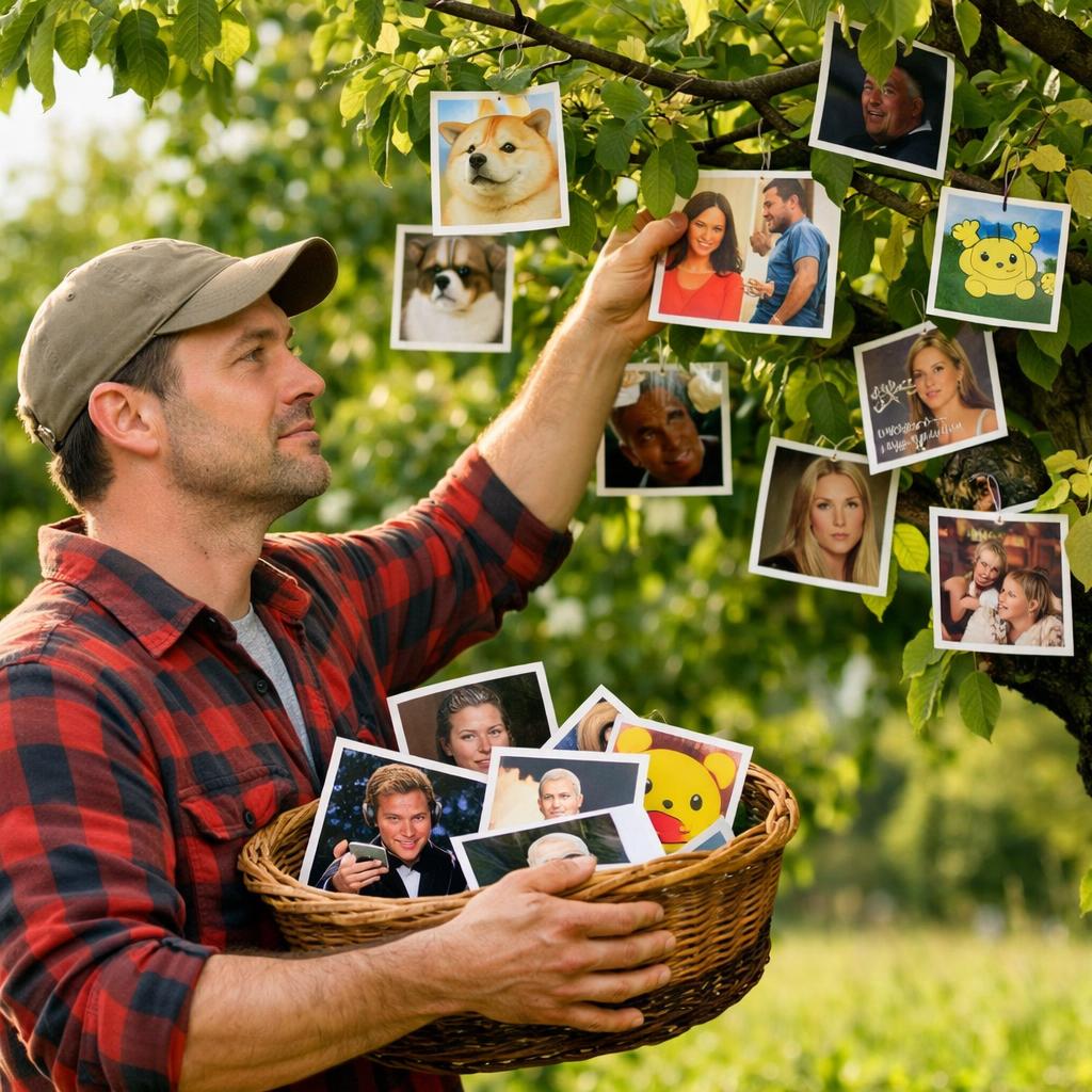 A man picking meme from a tree Blank Meme Template
