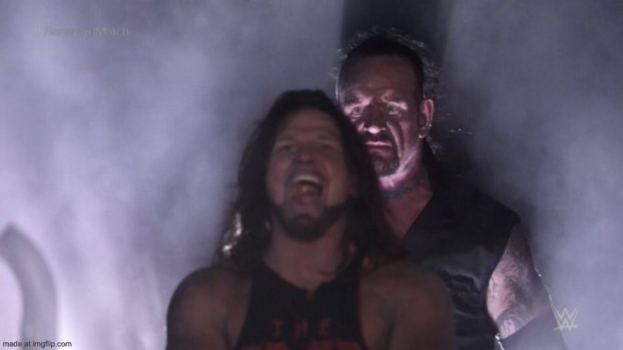 AJ Styles & Undertaker | image tagged in aj styles undertaker | made w/ Imgflip meme maker