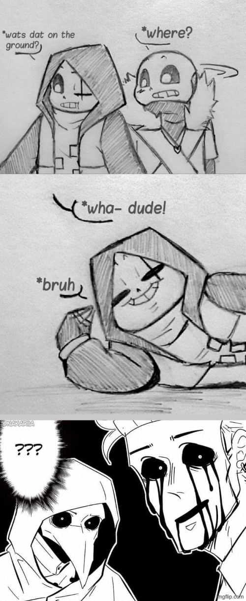 Plague and Mask are concerned about Epic! sans | image tagged in 049 035 wtf bruh | made w/ Imgflip meme maker