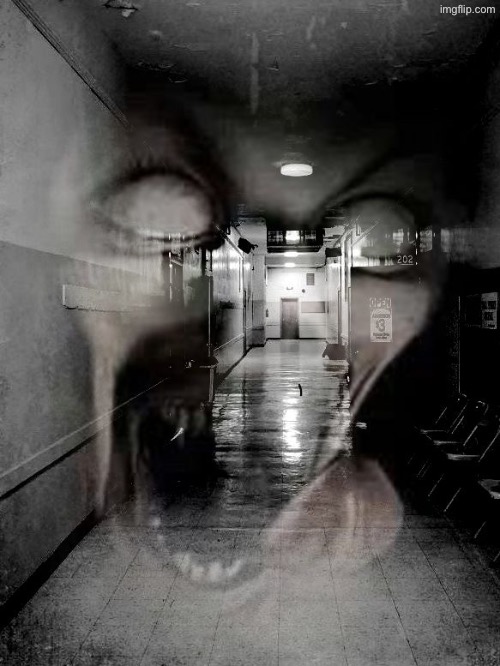 Haunted School | image tagged in haunted,school,hallway,possessed,horror,demonic | made w/ Imgflip meme maker