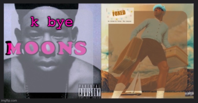 moons and foxed shared temp | k bye | image tagged in moons and foxed shared temp | made w/ Imgflip meme maker