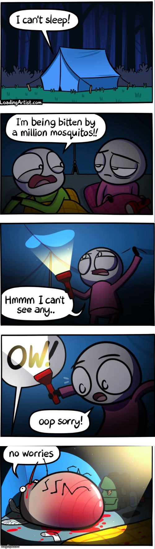 image tagged in comics,loadingartist,mosquitoes,camping,bite,blood | made w/ Imgflip meme maker
