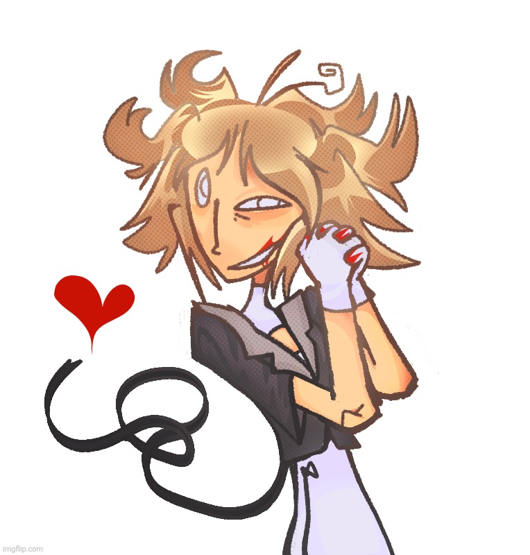 Tried experimenting a little with shading, I'm really proud of ts (ocs name is zoo, she eats people to stay alive) | made w/ Imgflip meme maker