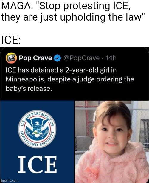 ICE is in fact doing unlawful violence | MAGA: "Stop protesting ICE, they are just upholding the law"; ICE: | image tagged in ice,immigration,police state,conservative logic | made w/ Imgflip meme maker