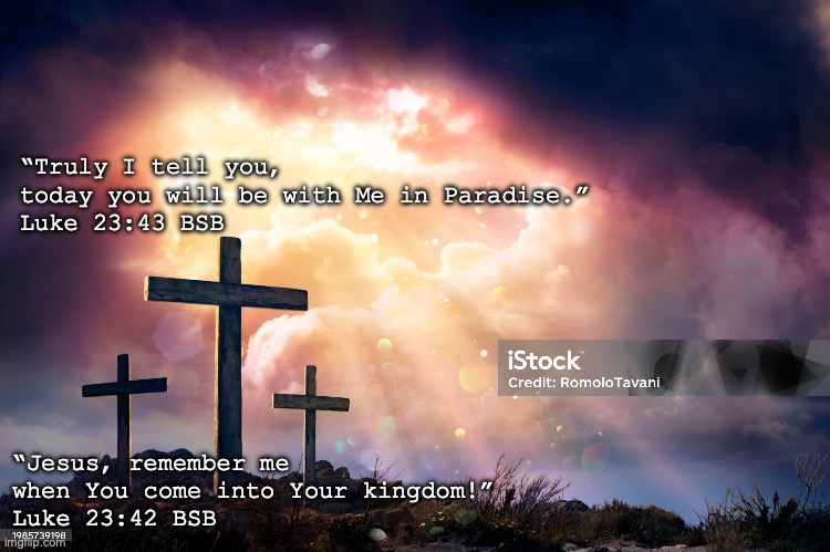 THE MIDDLE MAN | “Truly I tell you, today you will be with Me in Paradise.”
Luke 23:43 BSB; “Jesus, remember me
when You come into Your kingdom!”
Luke 23:42 BSB | image tagged in do not cut out the middle man | made w/ Imgflip meme maker