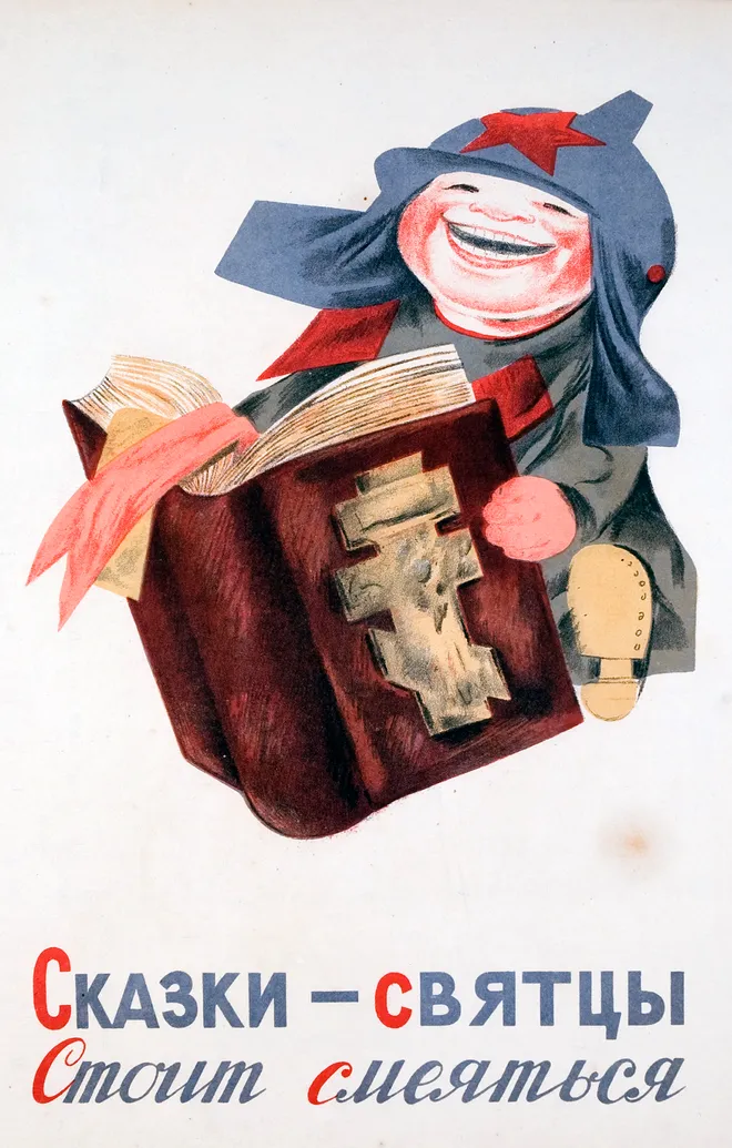 Soviet anti religious poster Blank Meme Template