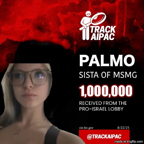 God bless israel | PALMO; SISTA OF MSMG; 1,000,000 | image tagged in aipac | made w/ Imgflip meme maker