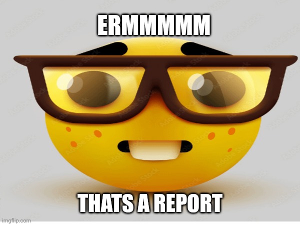 ERMMMMM; THATS A REPORT | image tagged in funny | made w/ Imgflip meme maker