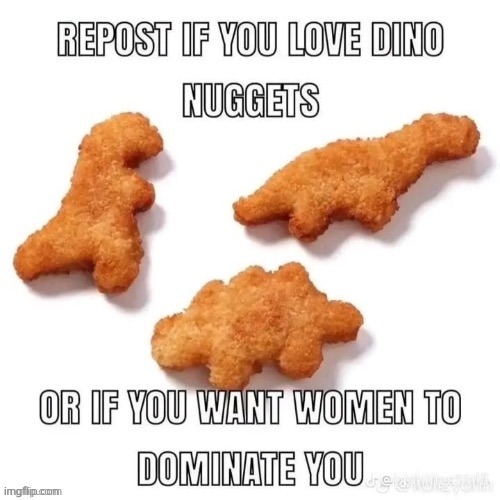 repost if you love dino nuggets | image tagged in repost if you love dino nuggets | made w/ Imgflip meme maker