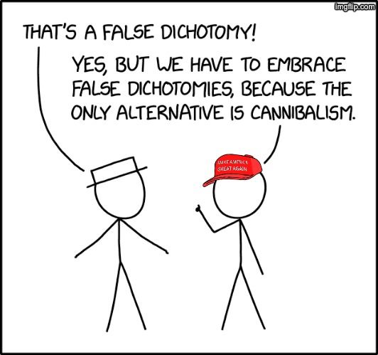 False dichotomy cartoon | image tagged in false dichotomy cartoon | made w/ Imgflip meme maker