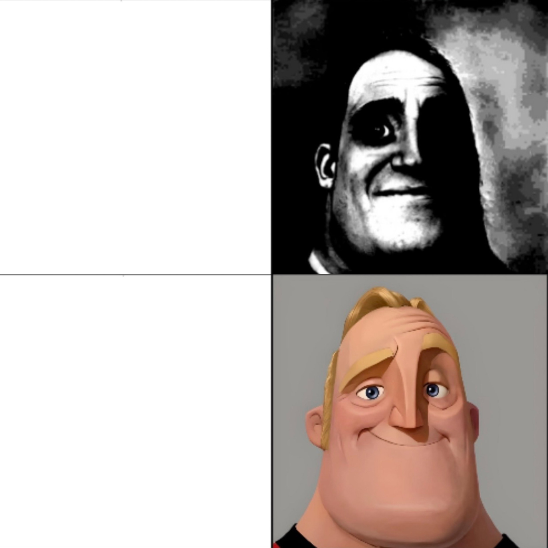 reversed mrincredible Blank Meme Template