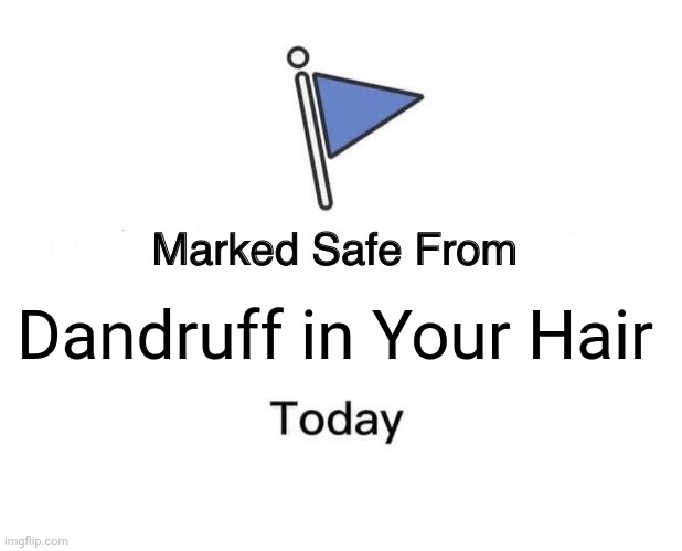 Marked Safe From Meme | Dandruff in Your Hair | image tagged in memes,hair,safety | made w/ Imgflip meme maker