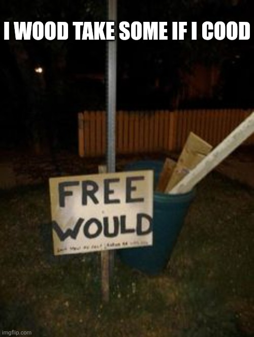 I Wood Take Some If I Cood | I WOOD TAKE SOME IF I COOD | image tagged in chrisjoines1 | made w/ Imgflip meme maker