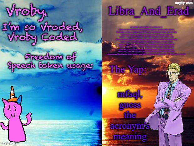 Vroby x Libra_And_Erad shared announcement template | mfaql, guess the acronym's meaning | image tagged in vroby x libra_and_erad shared announcement template | made w/ Imgflip meme maker