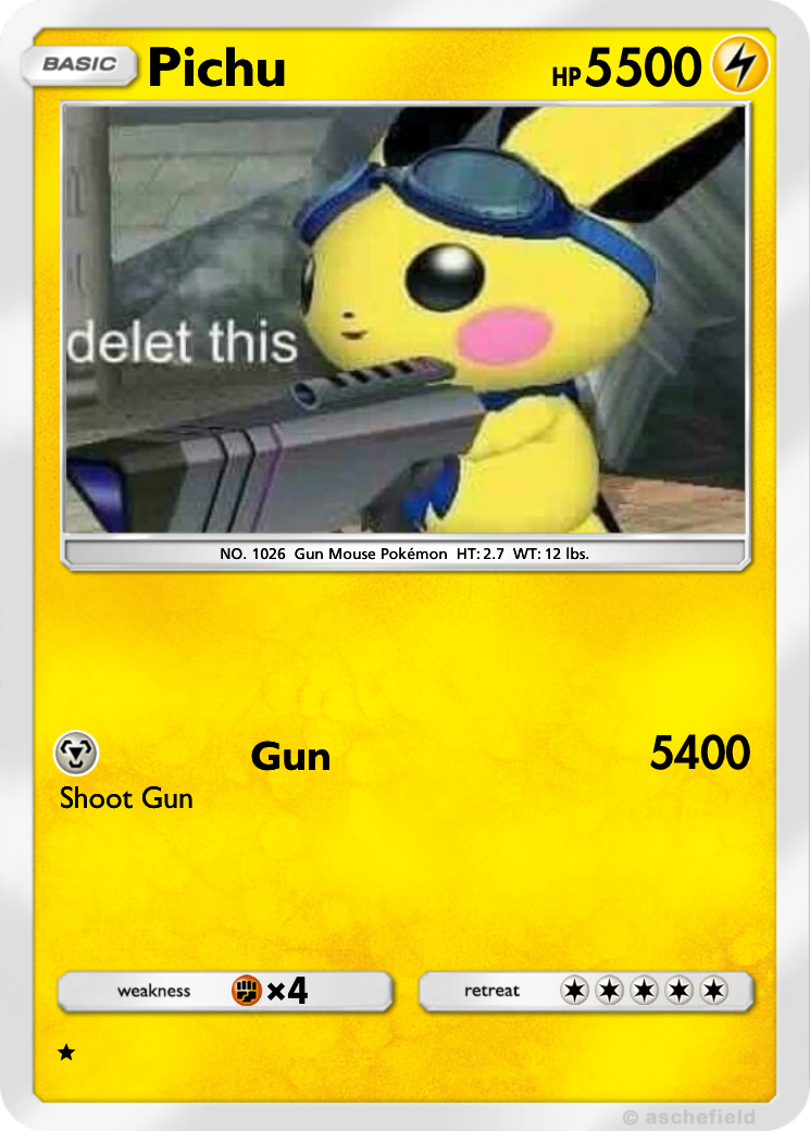 Gun Pichu Card Blank Meme Template