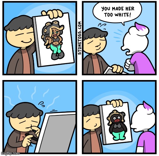 This is peak | image tagged in comics,stonetoss,ariel,black,blackface,race | made w/ Imgflip meme maker