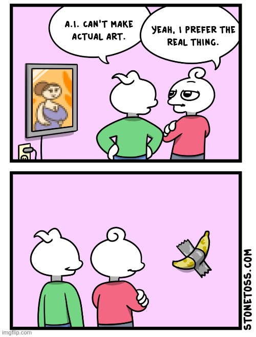 image tagged in comics,stonetoss,ai,ai art,art,banana | made w/ Imgflip meme maker