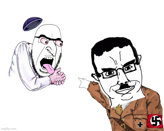Chudjak pointing at jew Blank Meme Template