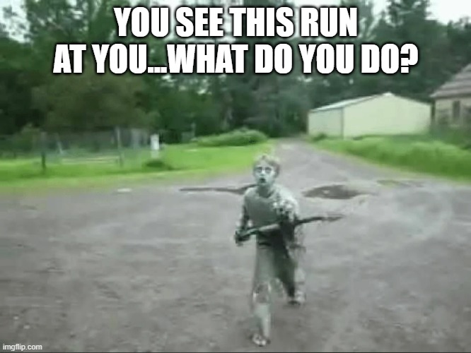 Zombie Boy? | YOU SEE THIS RUN AT YOU...WHAT DO YOU DO? | image tagged in cursed image | made w/ Imgflip meme maker