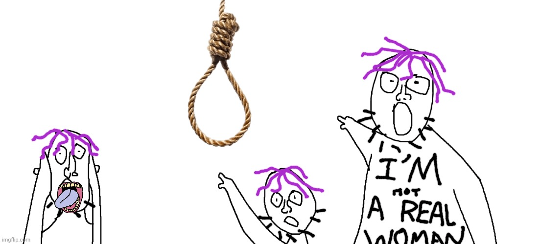 3 trannies shocked at noose Blank Meme Template