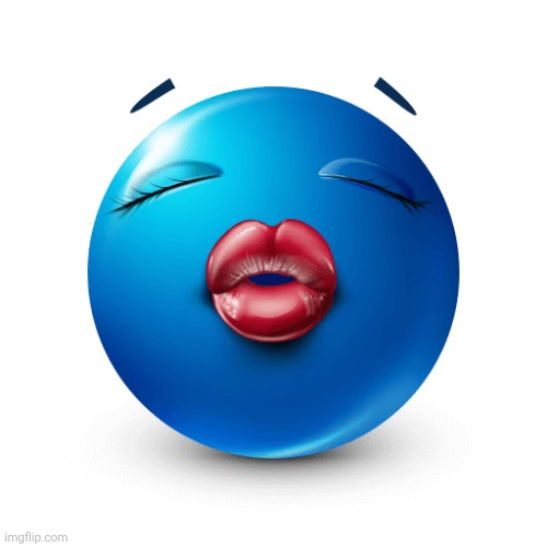 Blue emoji kiss | image tagged in blue emoji kiss | made w/ Imgflip meme maker