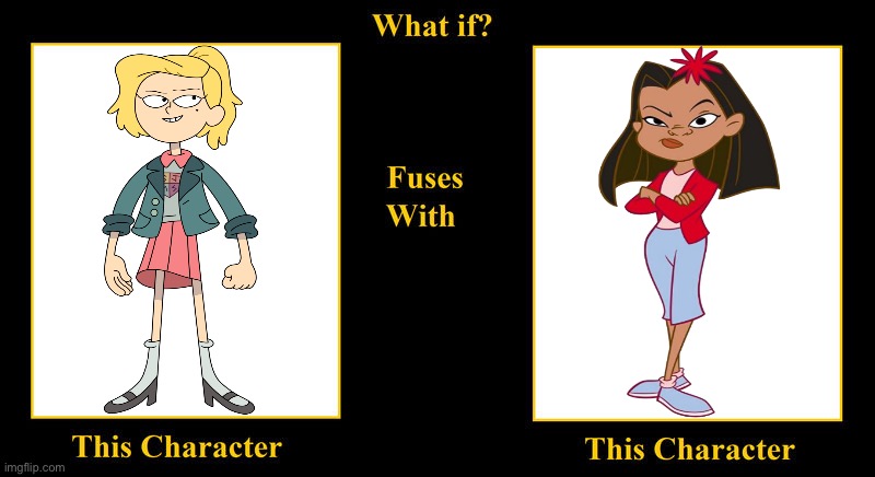 Sasha Waybright Fuses With Lacienega Boulevardez | image tagged in what if fuses,lacienega boulevardez,the proud family,amphibia,sasha waybright,disney channel | made w/ Imgflip meme maker