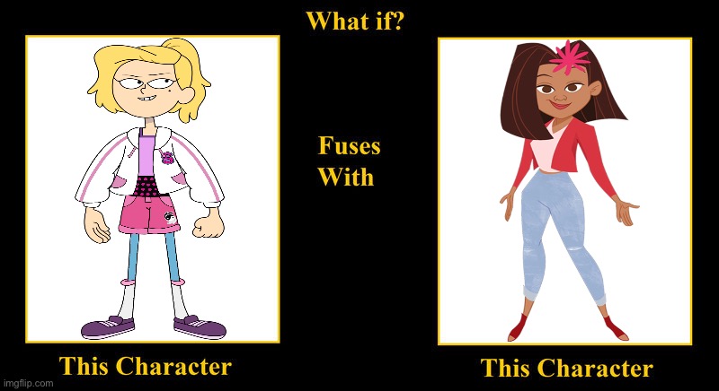 Sasha Waybright Fuses With Lacienega Boulevardez | image tagged in what if fuses,lacienega boulevardez,the proud family louder and prouder,disney channel,amphibia,sasha waybright | made w/ Imgflip meme maker