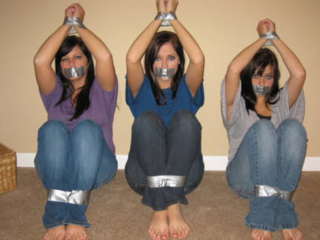 3 people tied up Blank Meme Template